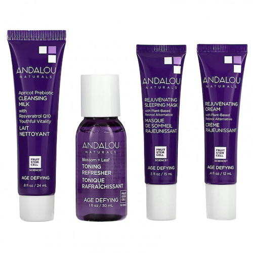 Andalou Naturals, Антивозрастной набор для ежедневного ухода за кожей, набор из 4 предметов #1
