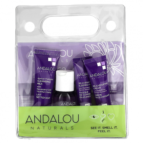 Andalou Naturals, Антивозрастной набор для ежедневного ухода за кожей, набор из 4 предметов #1