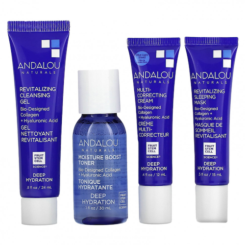 Andalou Naturals, Набор для процедуры глубокого увлажнения, набор из 4 предметов #1