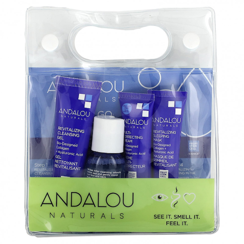 Andalou Naturals, Набор для процедуры глубокого увлажнения, набор из 4 предметов #1