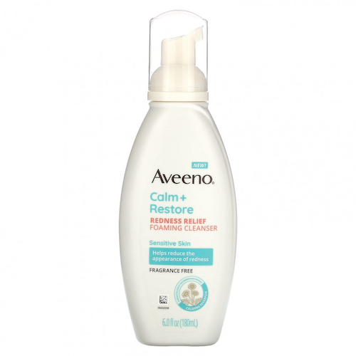 Aveeno, Calm + Restore, пенка для умывания против покраснений, для чувствительной кожи, без отдушек, 180 мл (6 жидк. унций) #1