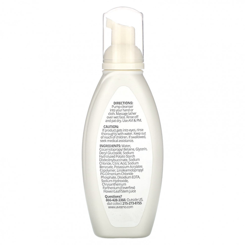 Aveeno, Calm + Restore, пенка для умывания против покраснений, для чувствительной кожи, без отдушек, 180 мл (6 жидк. унций) #1