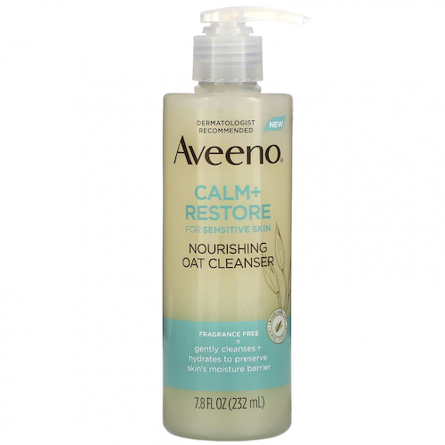 Aveeno, Calm + Restore, Питательное очищающее средство из овса, без отдушек, 7,8 жидких унций (232 мл) #1