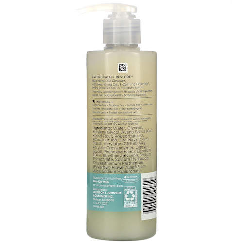 Aveeno, Calm + Restore, Питательное очищающее средство из овса, без отдушек, 7,8 жидких унций (232 мл) #1