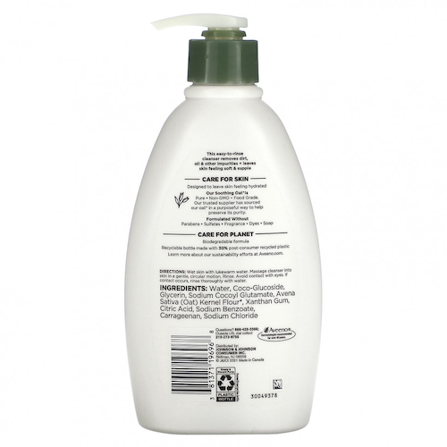 Aveeno, Ежедневное увлажнение, очищающее средство для лица, без отдушек, 354 мл (12 жидк. Унций) #1