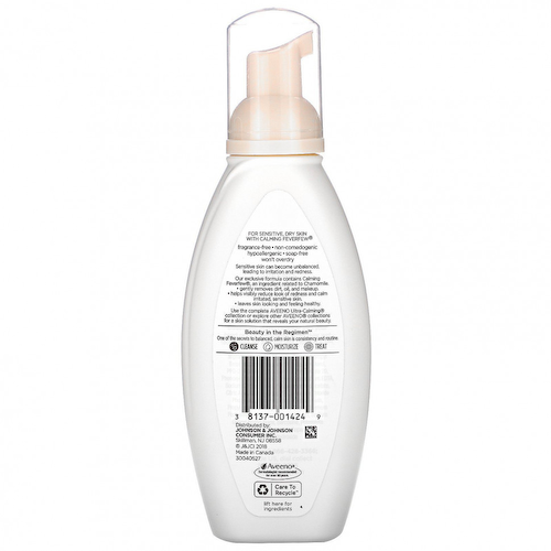 Aveeno, Ультра-успокаивающая пенка для умывания, без отдушек, 180 мл (6,0 жидк. Унции) #1