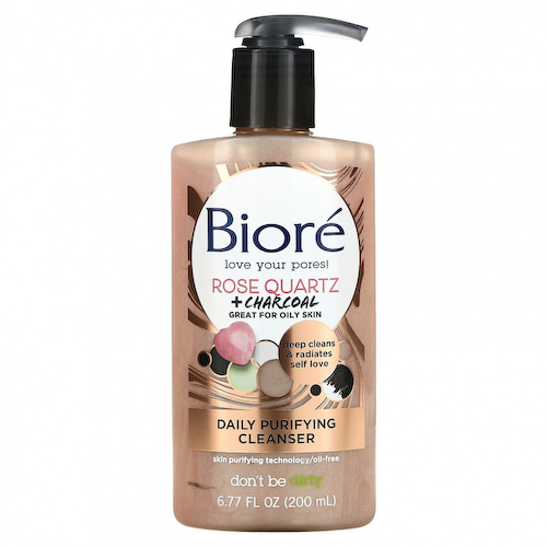 Biore, Очищающее средство Daily Purifying Cleanser, розовый кварц + древесный уголь, 6,77 жидких унций (200 мл) #1