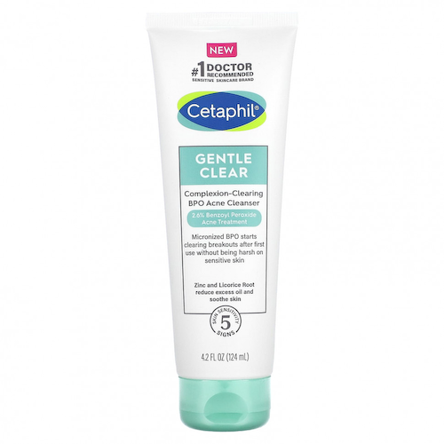Cetaphil, Gentle Clear, очищающее средство от акне с БПО, 124 мл (4,2 жидк. Унции) #1