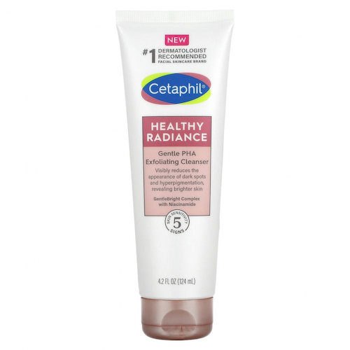 Cetaphil, Healthy Radiance, нежное отшелушивающее очищающее средство с ПГК, 124 мл (4,2 жидк. Унции) #1