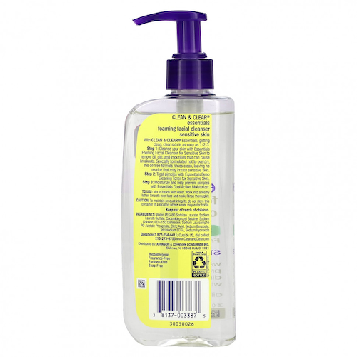 Clean & Clear, Essentials, пенка для умывания, для чувствительной кожи, без отдушек, 240 мл (8 жидк. Унций) #1