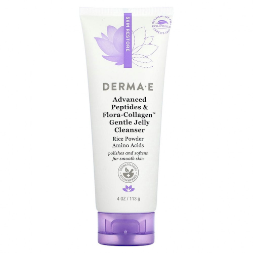 DERMA E, Нежное гель для умывания с улучшенными пептидами и флорой и коллагеном, 113 г (4 унции) #1