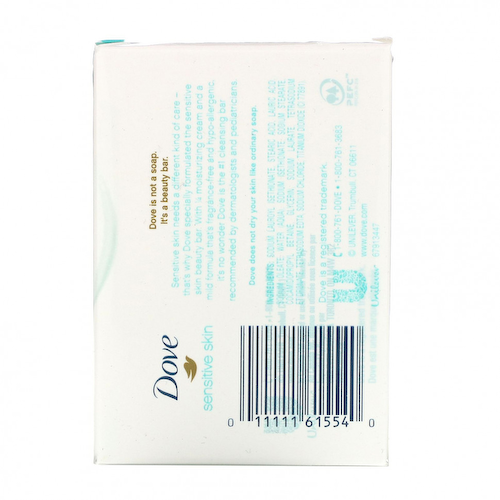 Dove, Косметическое мыло для чувствительной кожи, без отдушек, 4 шт. по 106 г (3,75 унции) #1