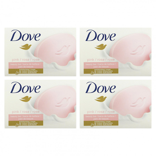 Dove, Мыло Beauty Bar с глубоким увлажнением, розовое, 4 насадки по 4 унции (113 г) каждая #1