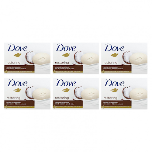 Dove, восстанавливающее, с кокосом и кокосовым маслом, 6 кусков по 106 г (3,75 унции) #1