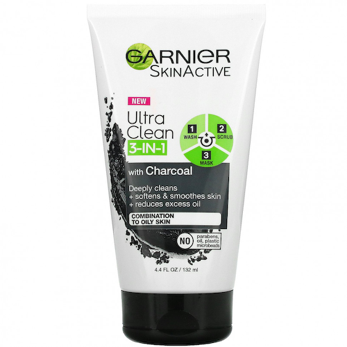 Garnier, SkinActive, сверхчистое средство 3 в 1 с древесным углем, 132 мл (4,4 жидк. Унции) #1