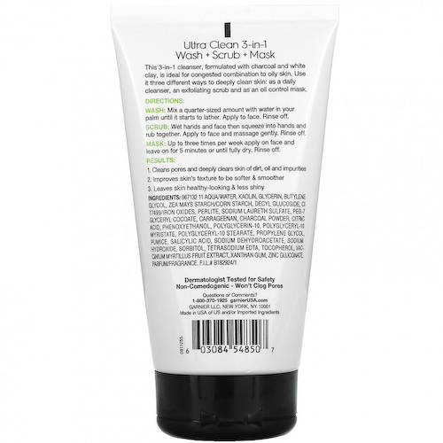 Garnier, SkinActive, сверхчистое средство 3 в 1 с древесным углем, 132 мл (4,4 жидк. Унции) #1