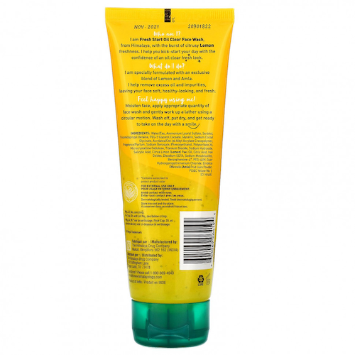 Himalaya, Fresh Start, масляное очищающее средство для умывания, лимон, 100 мл (3,4 жидк. Унции) #1