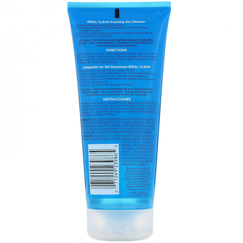 L'Oreal, Ideal Clean, пенящийся очищающий гель, 200 мл (6,8 жидк. унции) #1