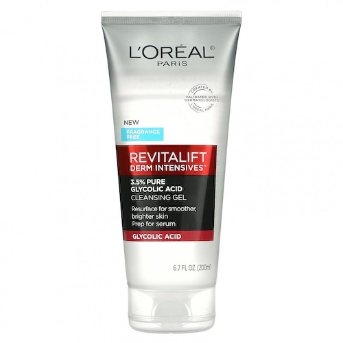 L'Oreal, Revitalift Derm Intensives, очищающий гель с 3,5% чистой гликолевой кислотой, без отдушек, 200 мл (6,7 жидк. Унции) #1
