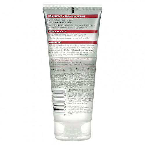 L'Oreal, Revitalift Derm Intensives, очищающий гель с 3,5% чистой гликолевой кислотой, без отдушек, 200 мл (6,7 жидк. Унции) #1