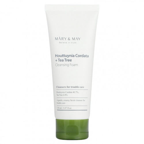 Mary&May, Houttuynia Cordata + Tea Tree, очищающая пенка, 150 мл (5,07 жидк. Унции) #1