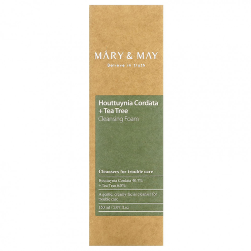 Mary&May, Houttuynia Cordata + Tea Tree, очищающая пенка, 150 мл (5,07 жидк. Унции) #1
