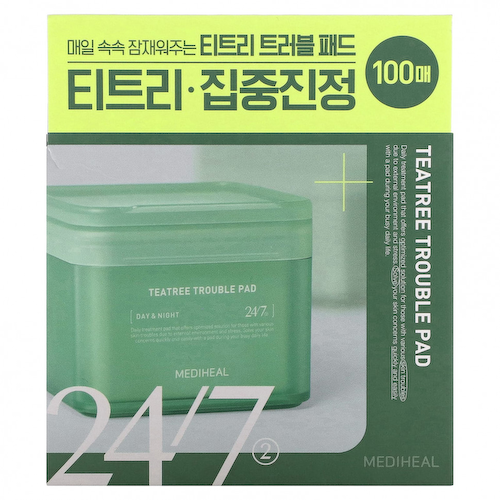 Mediheal, Tea Tree Trouble Pad, 100 таблеток, 100 мл (5,74 жидк. Унции) #1