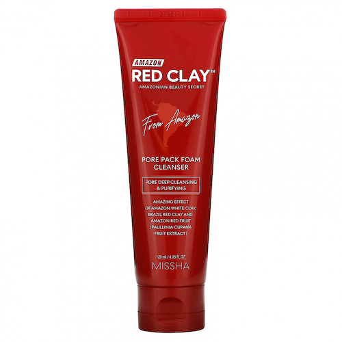 Missha, Amazon Red Clay, очищающая пенка для очищения пор, 120 мл (4,05 жидк. Унции) #1