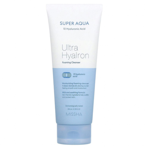 Missha, Super Aqua Ultra Hyalon, очищающая пенка, 200 мл (6,76 жидк. унции) #1