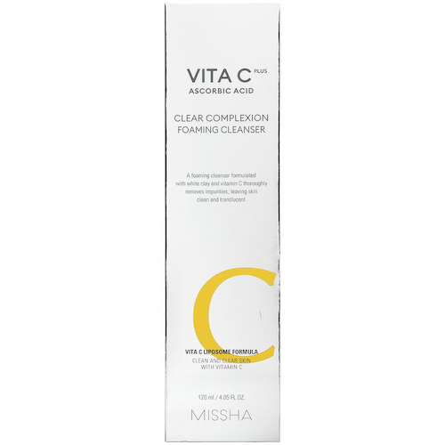 Missha, Vita C Plus Ascorbic Acid, Очищающая пенка для чистки лица, 4,05 жидких унций (120 мл) #1