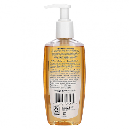 Neutrogena, Deep Clean, очищающее средство для лица, для нормальной и жирной кожи, 200 мл (6,7 жидк. Унции) #1