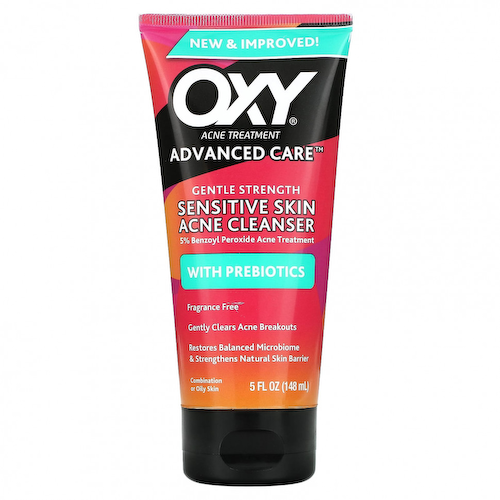 Oxy Skin Care, Очищающее средство от акне для чувствительной кожи с пребиотиками, без отдушек, 148 мл (5 жидк. Унций) #1