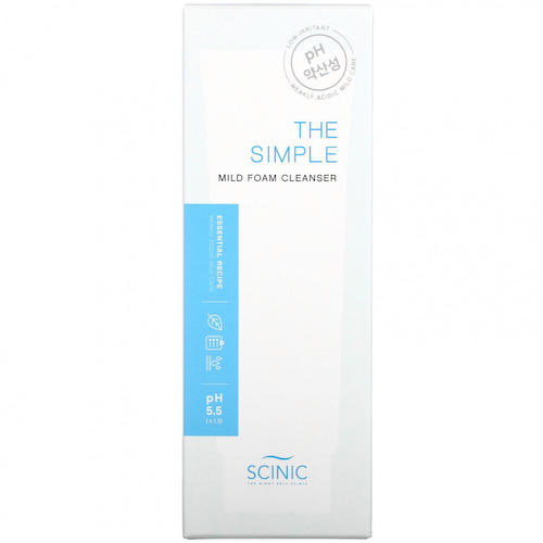 Scinic, Мягкая очищающая пенка Simple, pH 5,5, 120 мл (4,05 жидк. Унции) #1
