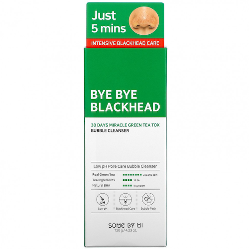 Some By Mi, Bye Bye Blackhead, 30 Days Miracle Green Tea Tox, очищающее средство для пузырей, 120 г (4,23 унции) #1
