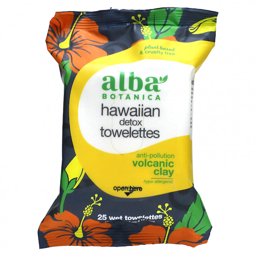 Alba Botanica, Hawaiian Detox Towelettes, 25 влажных салфеток #1