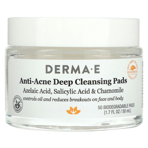 DERMA E, Подушечки для глубокого очищения от акне, 50 шт., 50 мл (1,7 жидк. Унции) #1