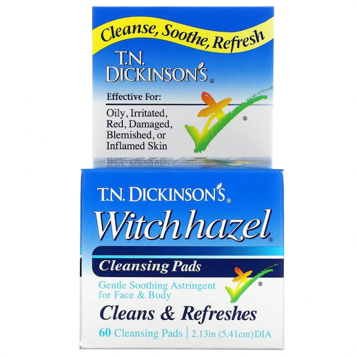 Dickinson Brands, Очищающие подушечки с гамамелисом от компании T.N. Dickinson, 60 подушечек диаметром 2,13 дюйма (5,41 см) #1