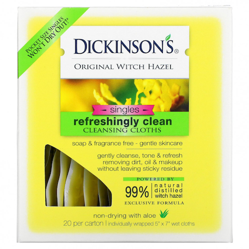 Dickinson Brands, Освежающие влажные салфетки Original Witch Hazel On the Go, 20 шт в упаковке, 12,7 х 17,8 см (5' x 7') #1
