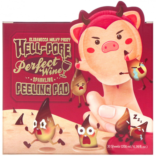 Elizavecca, Milky Piggy, Hell-Pore, диски для пилинга лица на основе игристого вина, 30 штук #1