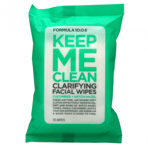Formula 10.0.6, Keep Me Clean, очищающие салфетки для лица, с огурцом и гамамелисом, 25 салфеток #1