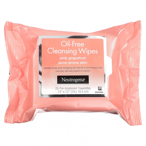 Neutrogena, Очищающие салфетки без масла, розовый грейпфрут, 2 упаковки, 25 предварительно увлажненных салфеток в каждой #1