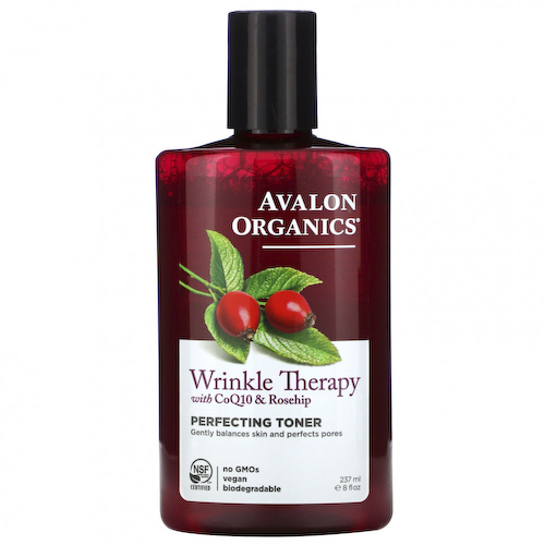 Avalon Organics, Средство против морщин с коэнзимом Q10 и шиповником, выравнивающий тоник, 8 жидких унций (237 мл) #1