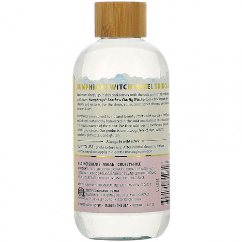 Humphrey's, Witch Hazel, органический тоник с розой, успокаивает и очищает, 236 мл (8 жидк. Унций) #1