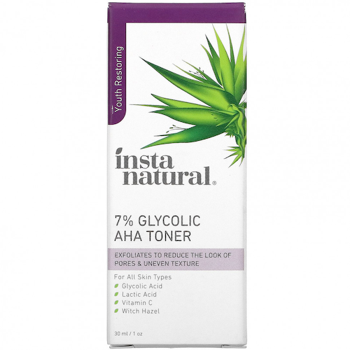 InstaNatural, тонер с 7%-ной гликолевой кислотой и АГК, 30 мл (1 жидк. унции) #1