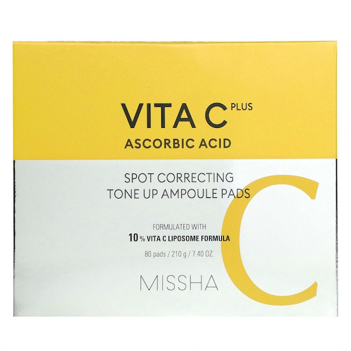 Missha, Vita C Plus, тонизирующие прокладки в ампулах, корректирующие пятна, 80 шт., 210 г (7,40 унции) #1