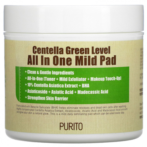 Purito, Центелла Green Level All In One Mild Pad, 70 подушечек, (130 мл) #1
