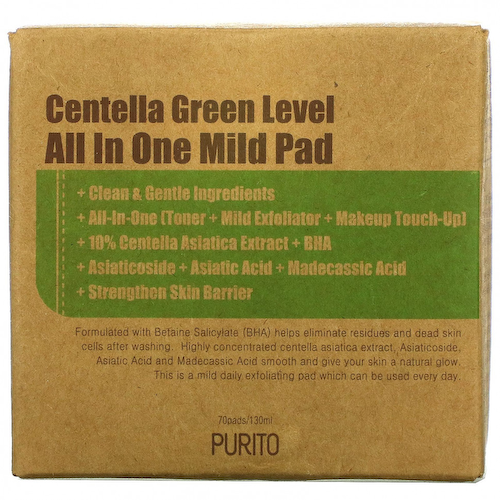 Purito, Центелла Green Level All In One Mild Pad, 70 подушечек, (130 мл) #1