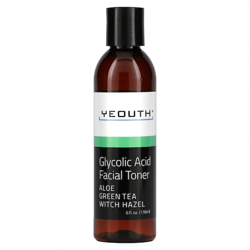 Yeouth, Glycolic Acid Facial Toner, Aloe Green Tea Witch Hazel, 6 fl oz (178 ml) #1