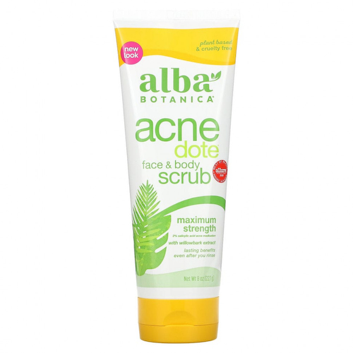 Alba Botanica, Acne Dote, скраб для лица и тела, не содержит масла, 227 г (8 унций) #1