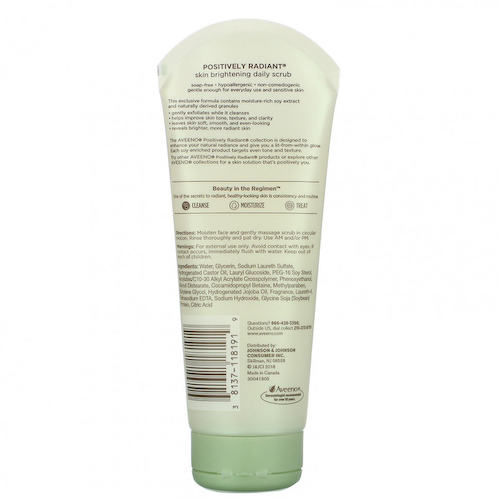 Aveeno, Positively Radiant, Ежедневный скраб для осветления кожи, 7,0 унций (198 г) #1